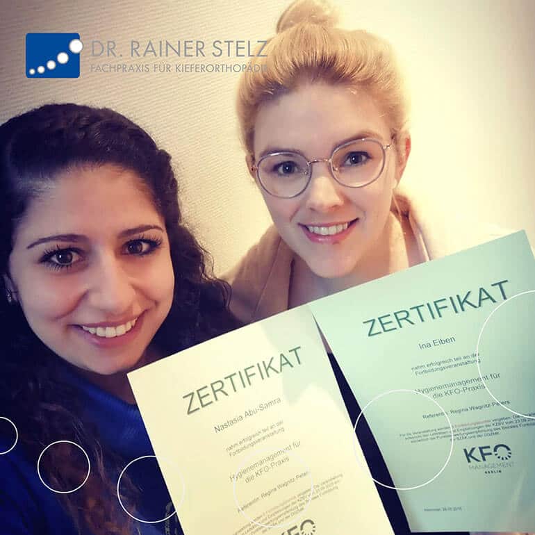 KFO Stelz | Post - Fortbildungs-Zertifikat Frau Abu-Samra und Frau Eiben